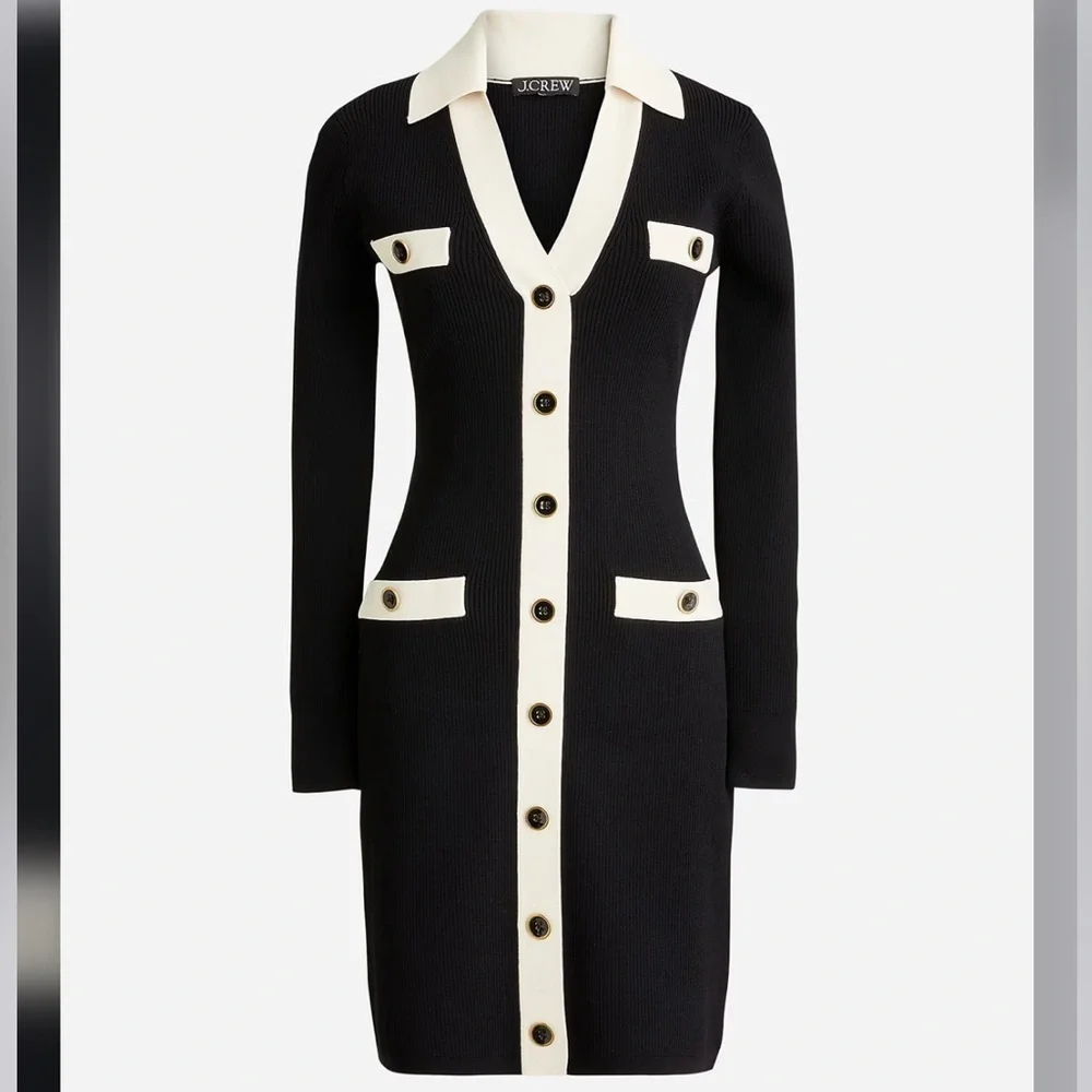 J crew Contrast-trim sweater-dress